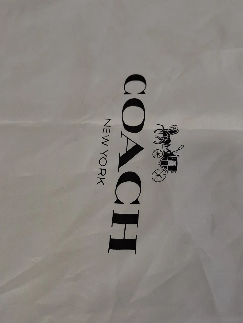 Coach White Drawstring Logo Dust Bag